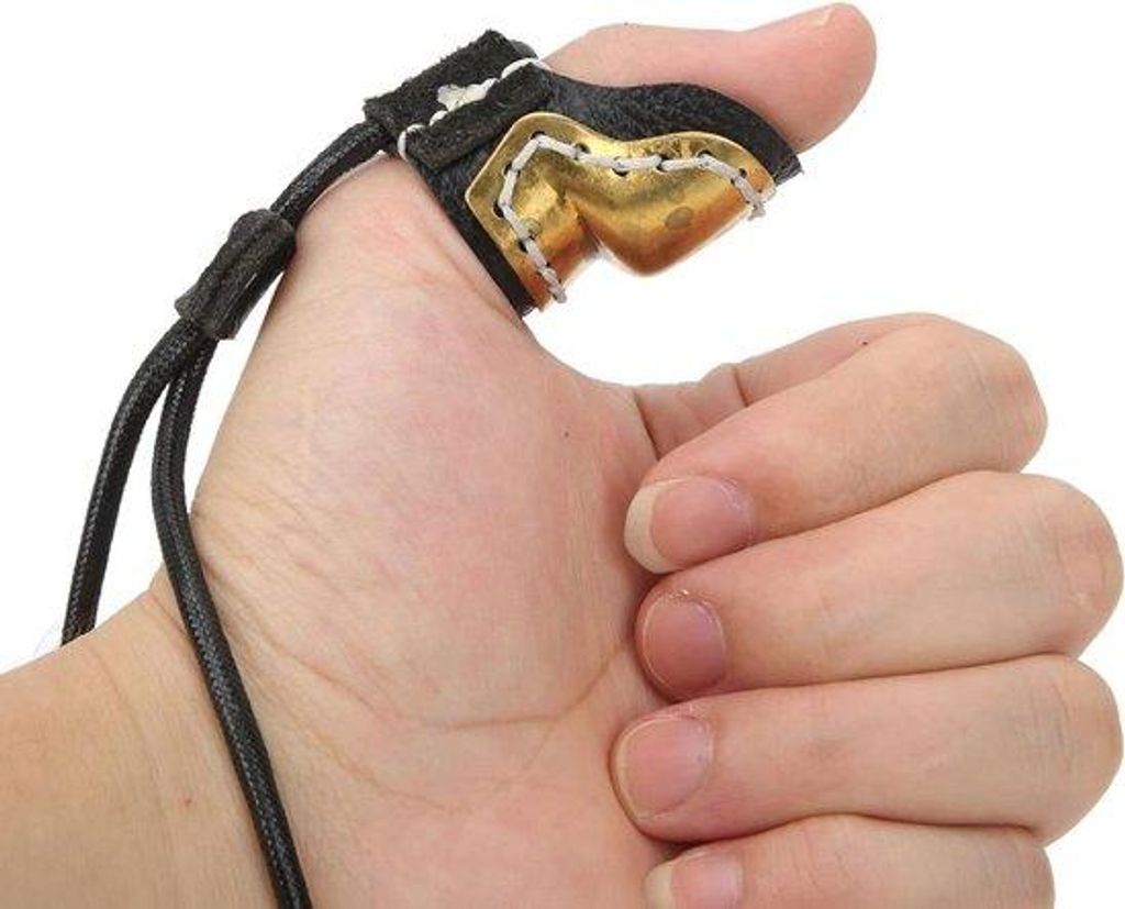 Daumen-Tab-Handschuh für das Bogenschießen – Daumenschutz für die Jagd – Daumenschutzring aus weichem Messingleder.
