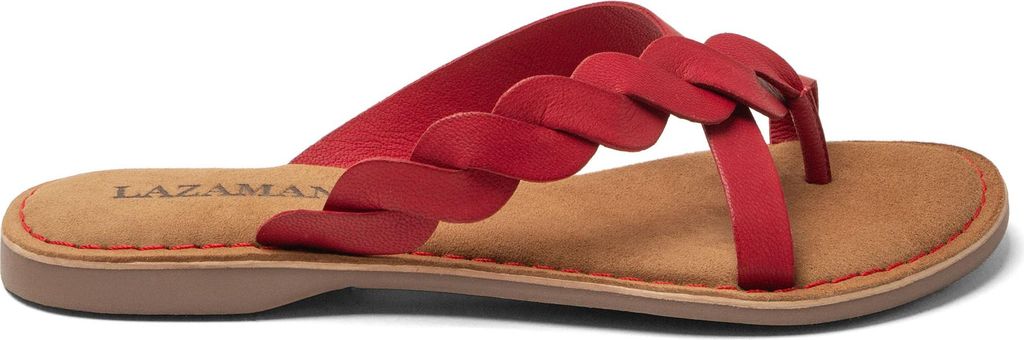 Lazamani Avi Damen Leder-Zehentrenner Red Größe 36