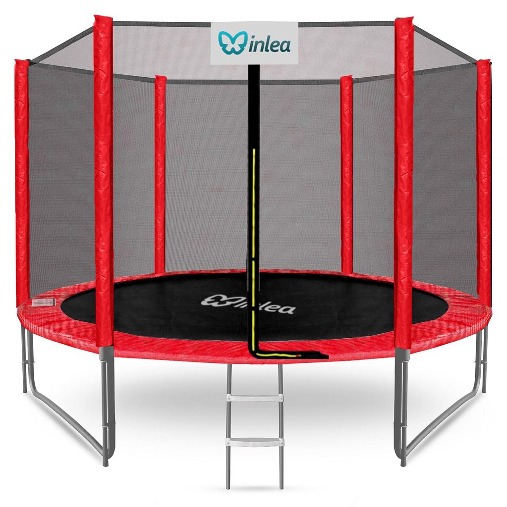 INLEA PREMIUM Jump Trampolin 305 cm mit Außen-Sicherheitsnetz - Rot