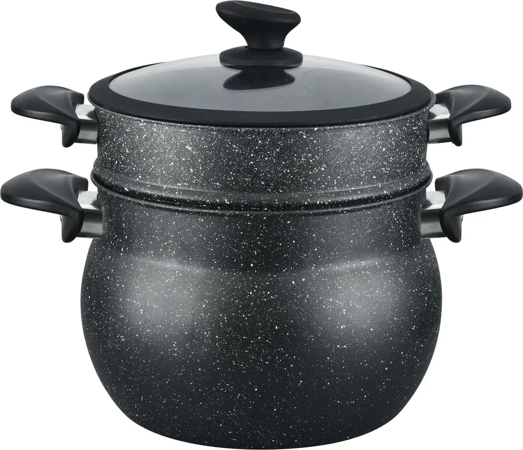Pentola a Vapore Induzione 12L per Couscous e Verdure Ø26cm - 3 Pezzi