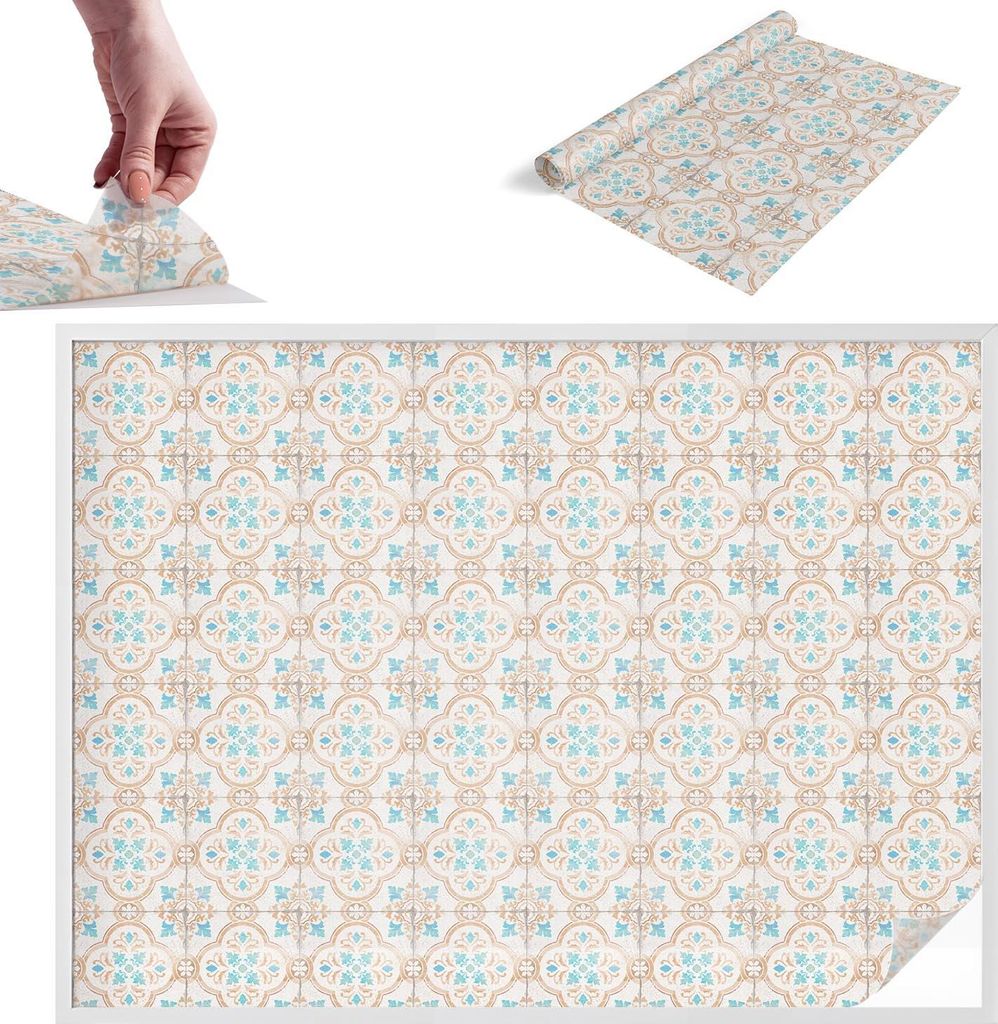 Sichtschutzfolie – 146x200 cm – Buntglas / Stained-Glass Design – blickdicht & dekorativ – selbstklebende Glasdekorfolie – UV-Schutz, ein...