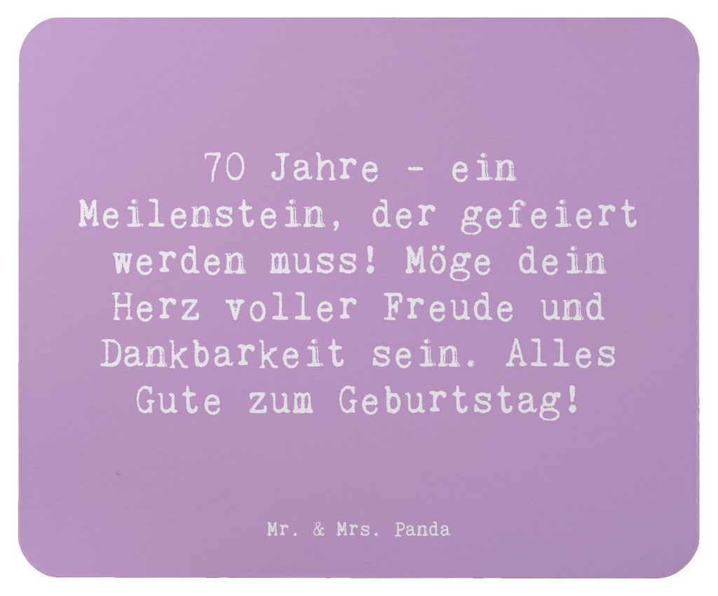 Mr. & Mrs. Panda Mousepad Spruch 70. Geburtstag Meilenstein - Lavendeltraum - Geschenk, erfülltes Leben, Alter, Dekoration, mousematte, Geburtstag...