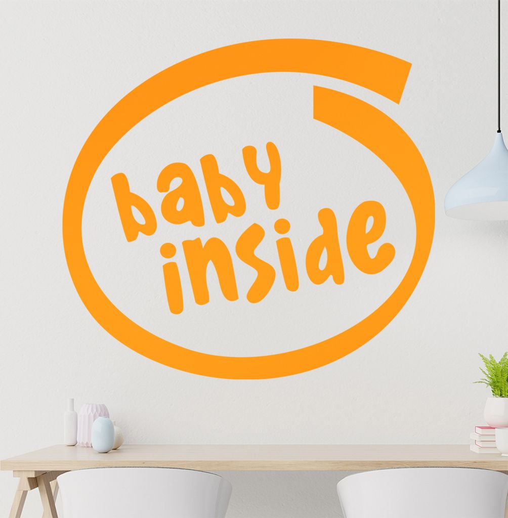 baby inside Wandtattoo in 6 Größen - Wandaufkleber Wall Sticker - Dekoration, Küche, Wohnzimmer, Schlafzimmer, Badezimmer