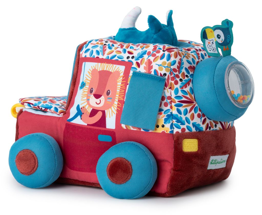 Lilliputiens Safari-Auto Jack der Löwe - sensorisches Spielzeug für Kleinkinder