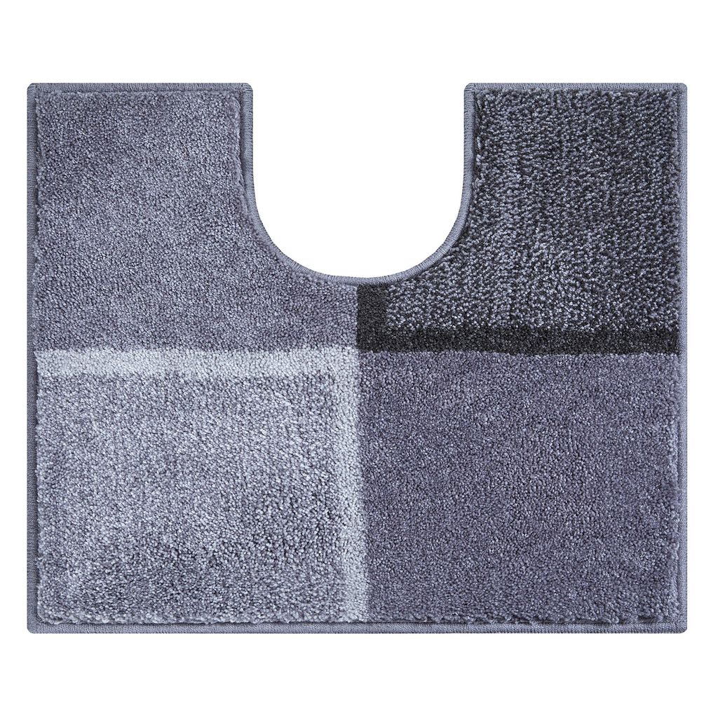 Grund Badteppich DIVISO - 100% Polyacryl SUPERSOFT, Farbe:Grau, Größe:50x60 cm m. A.