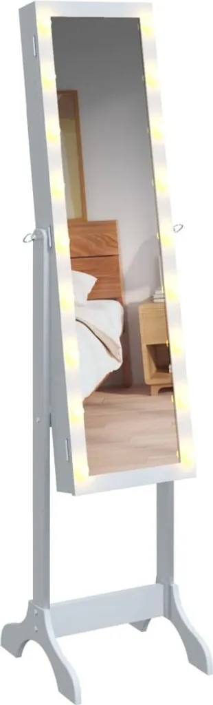 Miroir sur pied LED blanc 34x37x146 cm - Solution vision intégrale - 4