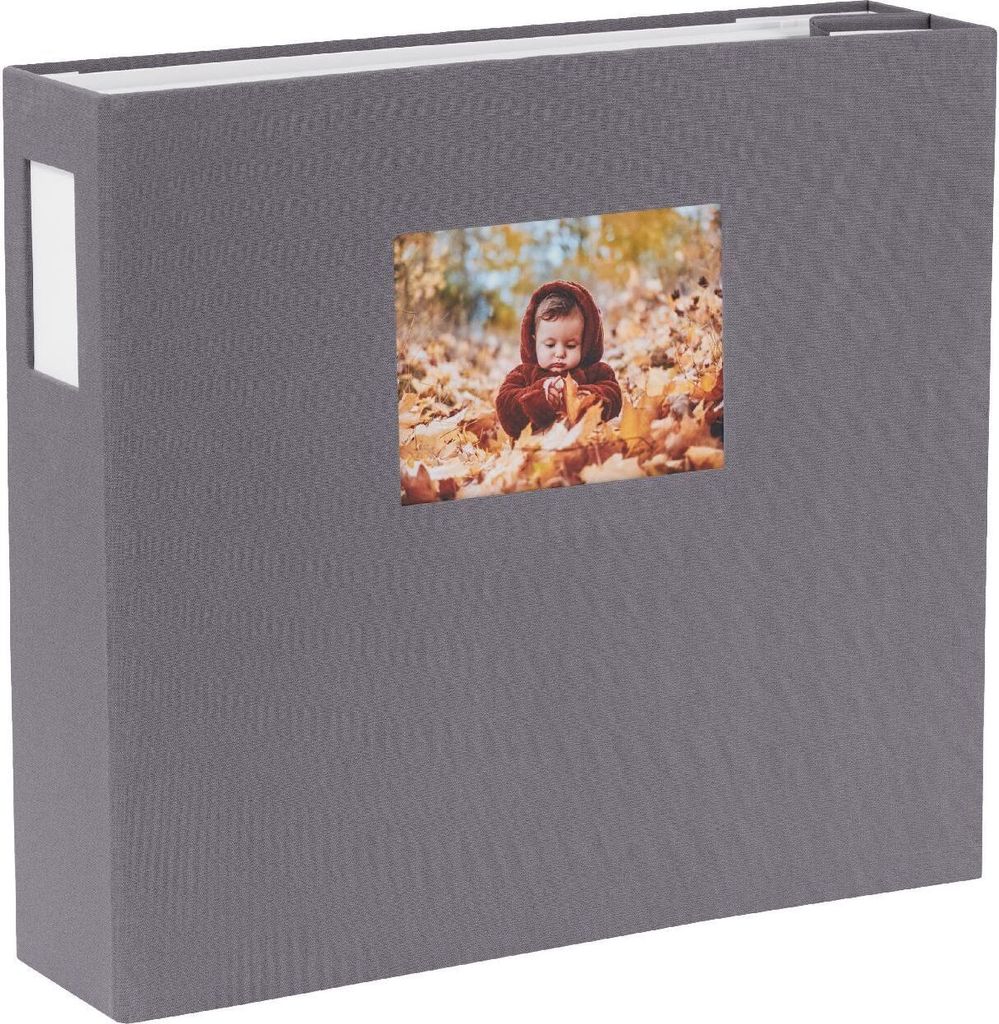 HNFD Fotoalbum Lona grau Leinen 1000 Bilder 34.5x33 cm 168 weiße Seiten