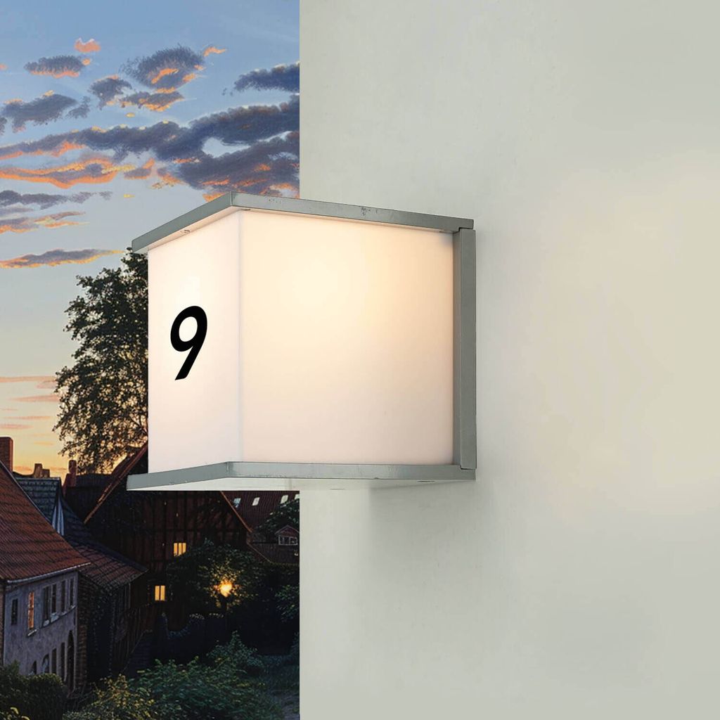 Außenwandlampe Aluminium 16,5 cm breit IP54 Grau Weiß E27 eckig Wandlampe außen