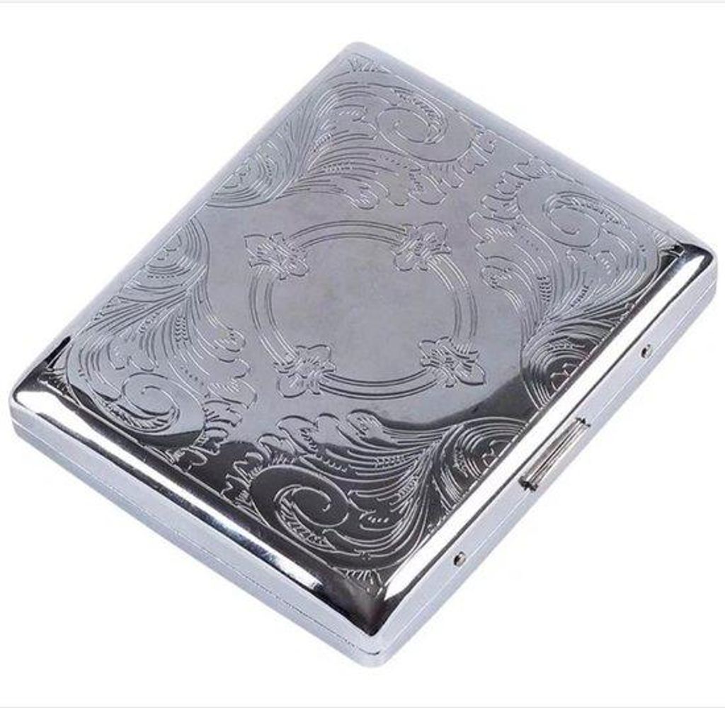 Metall-Zigarettenbox 20 Stück Silber