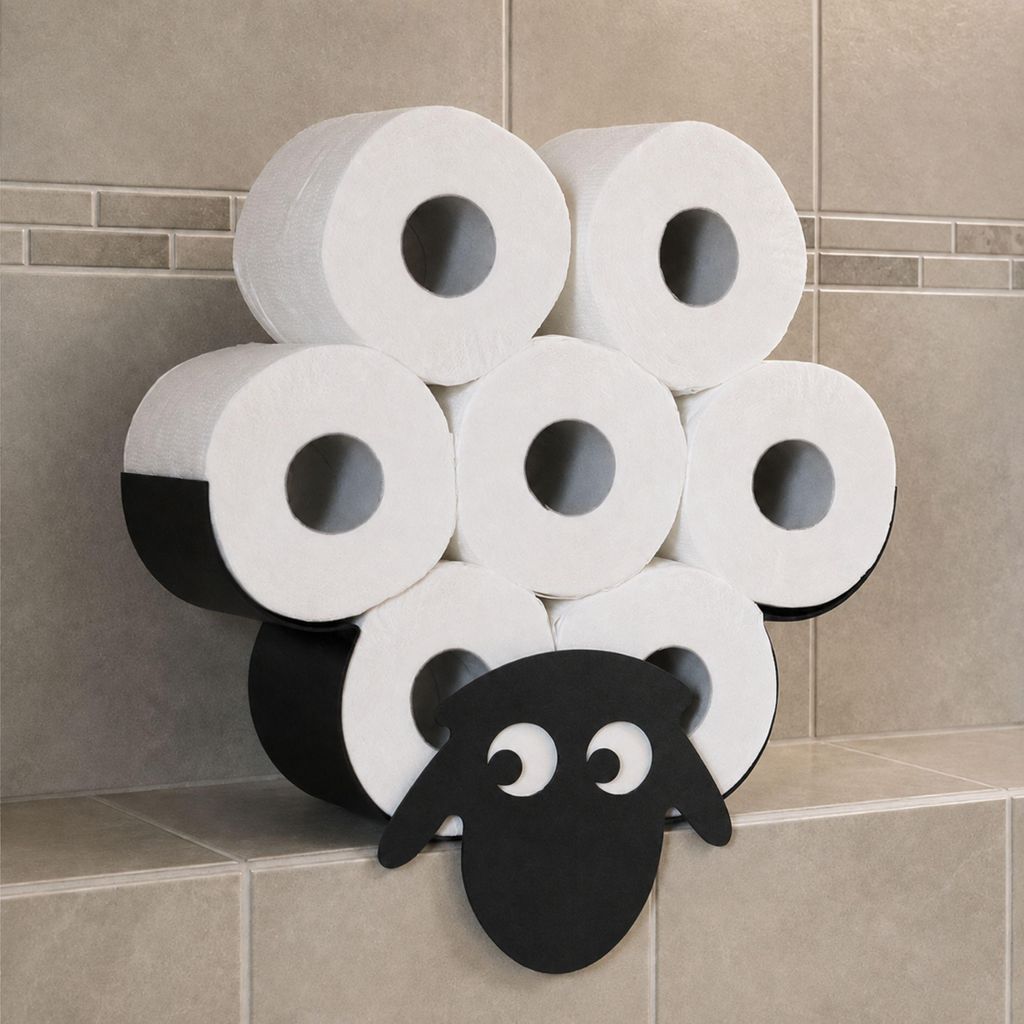 DanDiBo Toilettenpapierhalter Schaf Wand Schwarz Metall Produktbild 