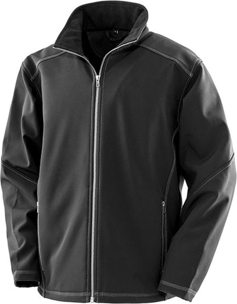 Result WORK-GUARD R455M | Herren Treble Stitch Softshell Jacket - Farbe: Black - Größe: S