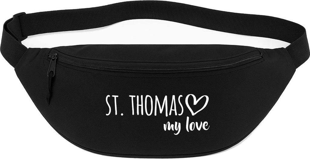 Huuraa Bauchtasche St. Thomas my love 2,5 Liter Black Polyester Crossbody Bag Geschenkidee