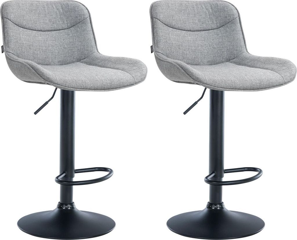 2er Set Barhocker Vonore Stoff schwarz grau
