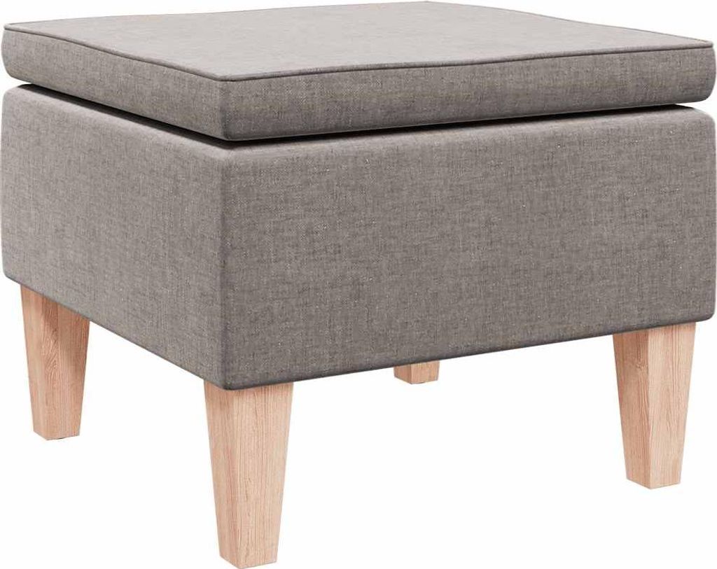 vidaXL Hocker mit Holzbeinen Taupe Stoff Produktbild 