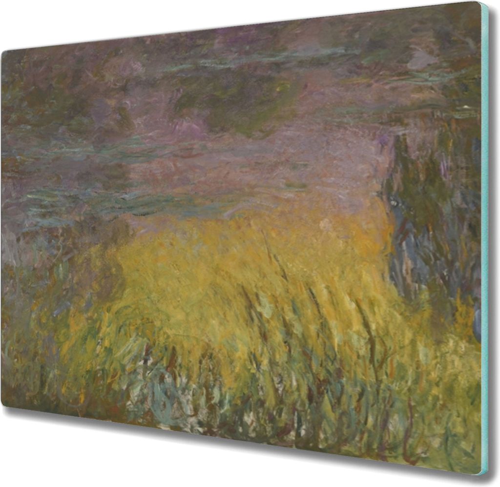 Coloray Hackbrett Herdabdeckplatte 60x52 cm Küchenbrett Kochplattenabdeckung Schneidebrett - Monet Seerosen Sonne