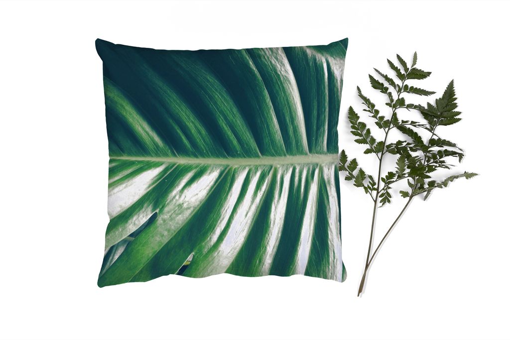 MuchoWow Zierkissen Sofakissen Wohnzimmer Dekokissen 45x45 cm Blätter - Tropisch - Dschungel - Schlafpolster - Polster für das Sofa