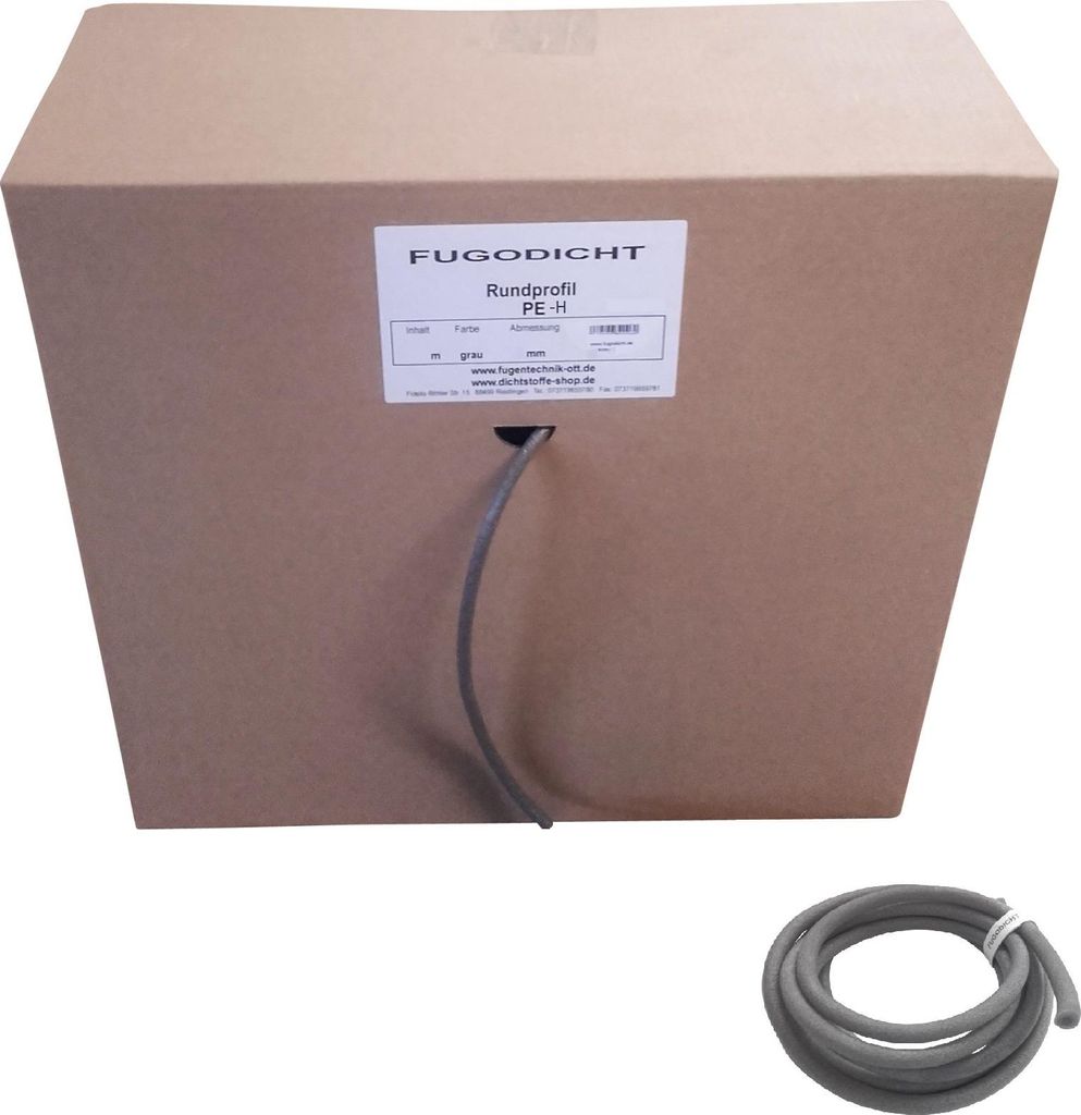 Fugen PE Rund Hohlprofil Rundschnur Ø25mm x50m grau geschlossenzellig Rundprofil