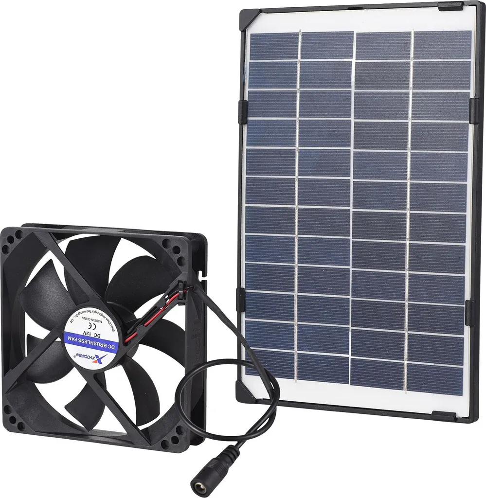 Ventilateur pour maison de chien et poulailler à énergie solaire