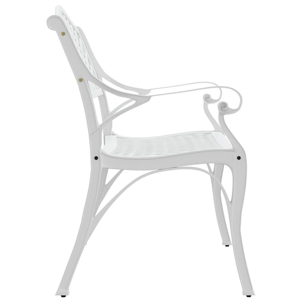 vidaXL Zahradní lavice 102 cm z litého hliníku, bílá Obrázek produktu 3