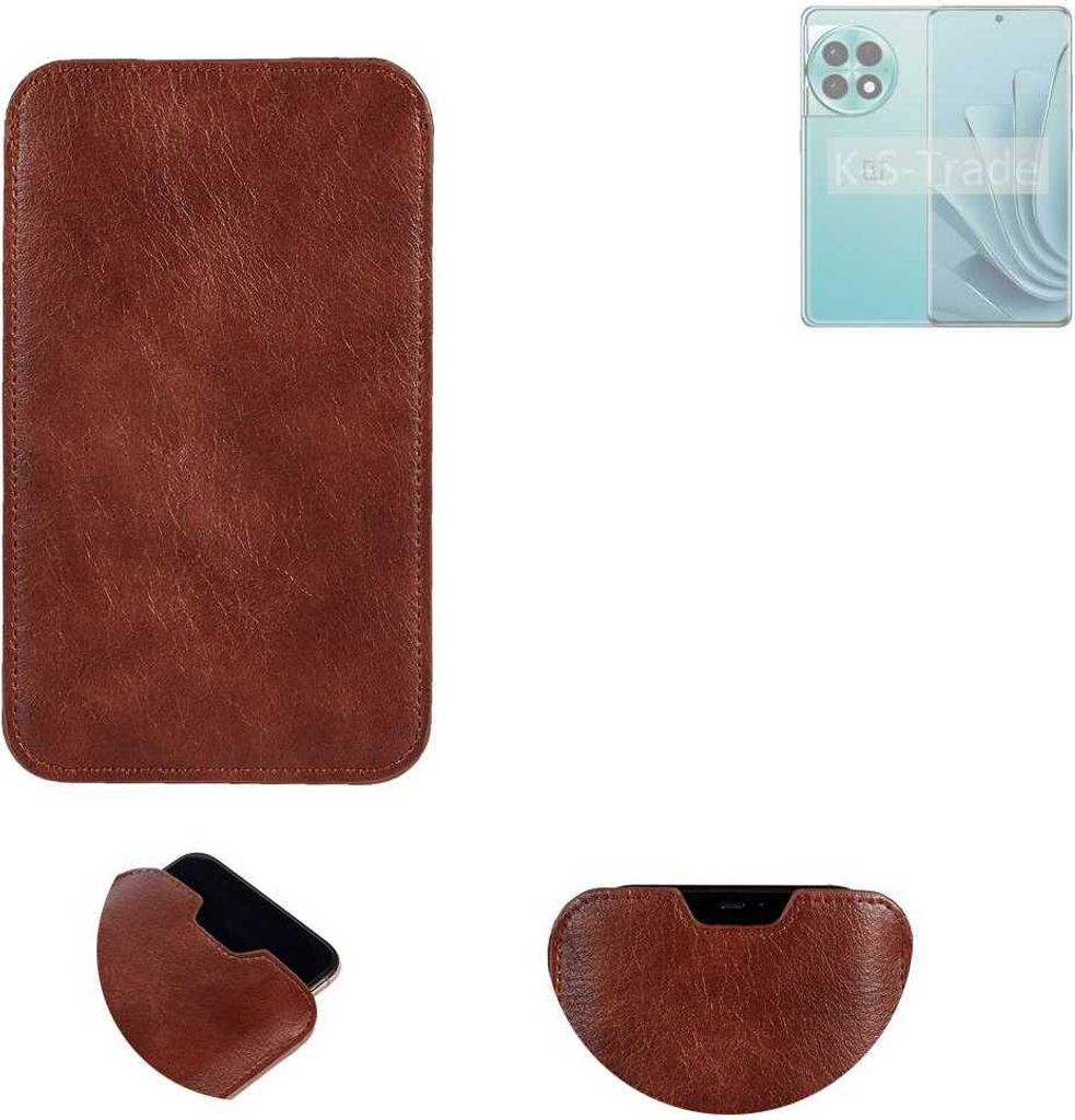 K-S-Trade Schutzhülle Handyhülle kompatibel mit OnePlus Ace 2 Pro Handytasche Kunstleder Sleeve in braun