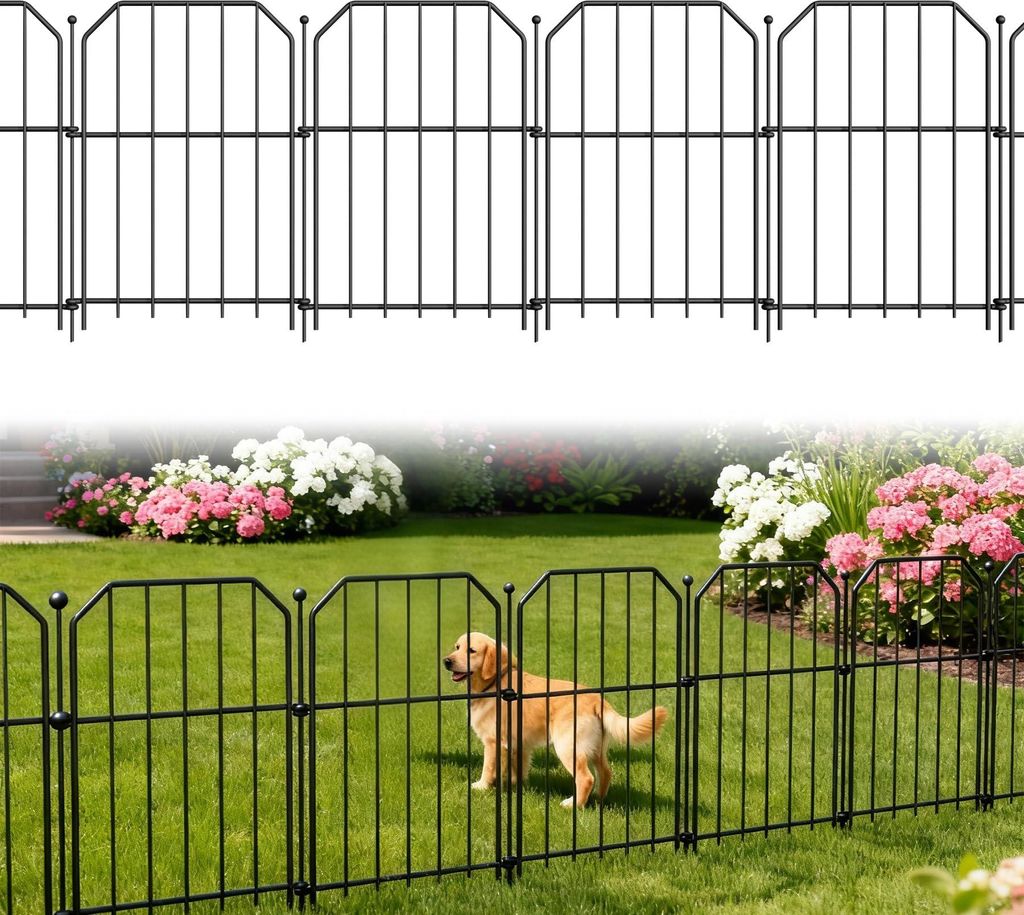 FIVMEN 25 Stück Dekorativer Gartenzaun aus Metall, Produktbild 