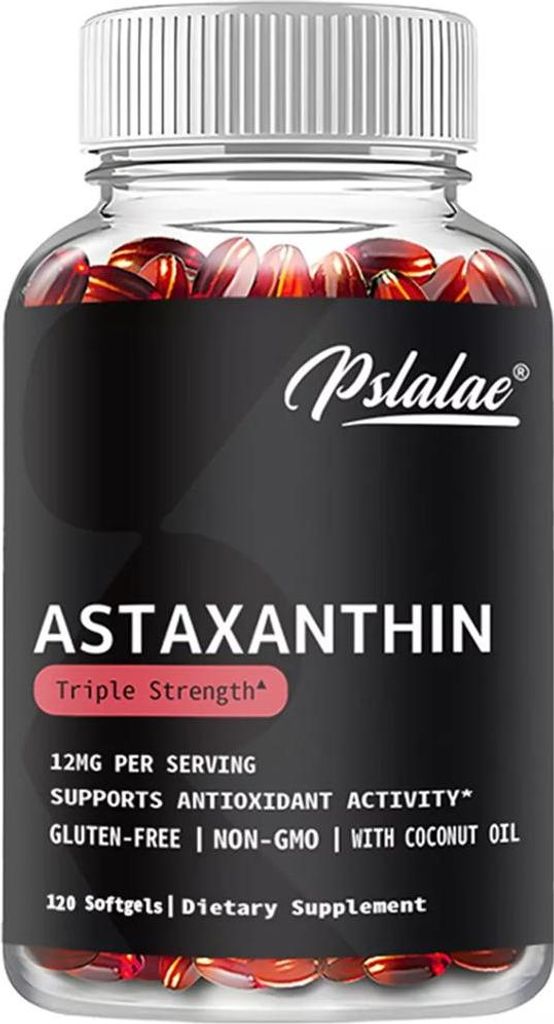 Astaxanthin 12 mg (120 Kapseln) Nahrungsergänzungsmittel, Haut, Muskeln, Gelenke, Herz, Immunsystem