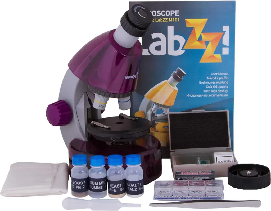Microscope monoculaire enfant LabZZ M101 : loupe binoculaire éducative violet - 10