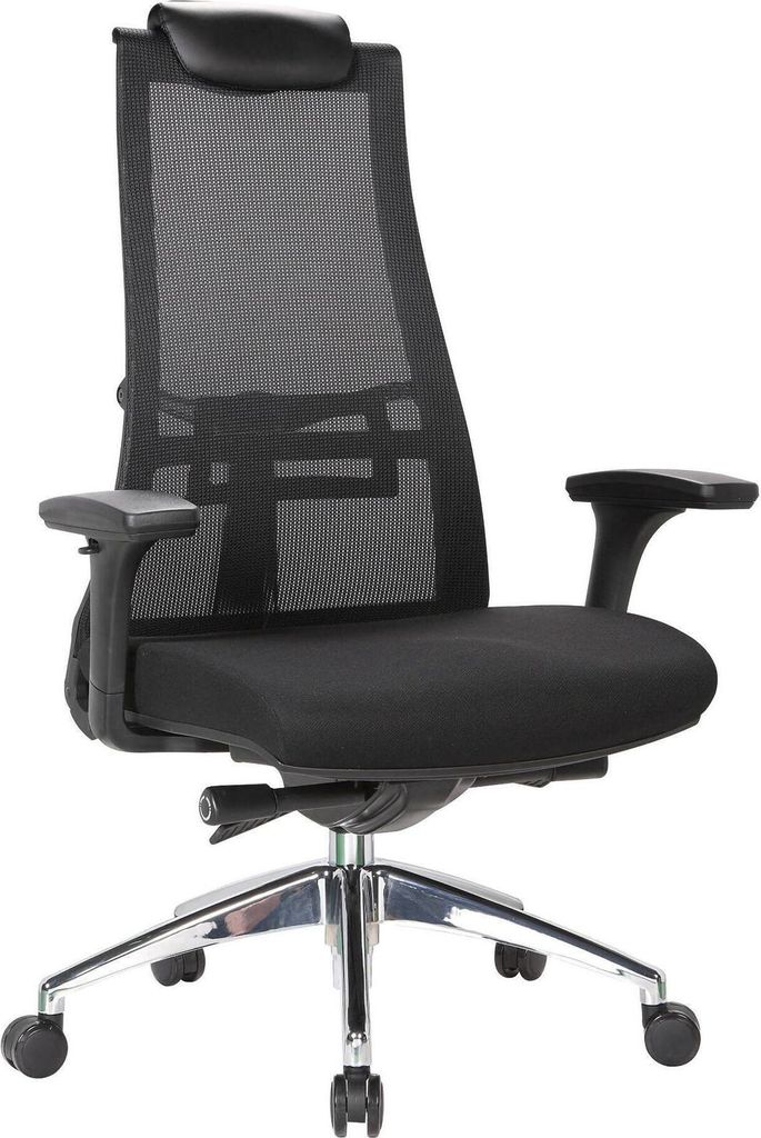 Bürostuhl Dmihail, Chefsessel aus Mesh mit Armlehnen, Produktbild 