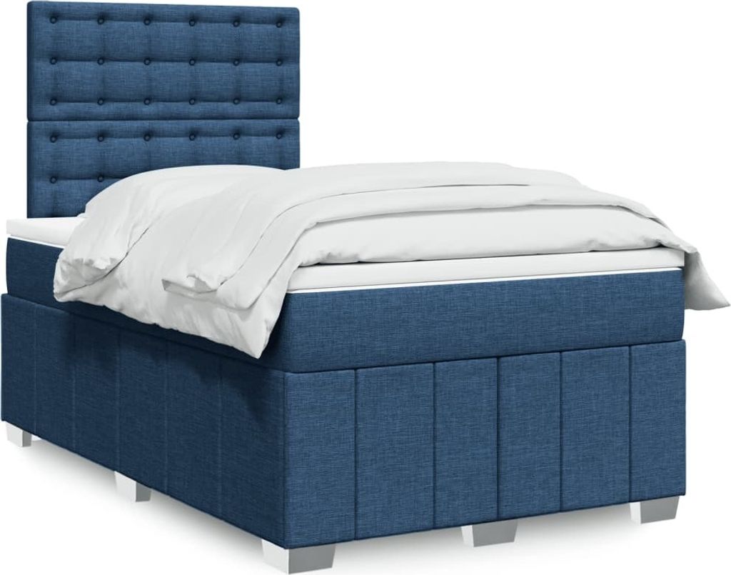 Maison Exclusive - Boxspringbett mit Matratze Blau 120x200 cm Stoff