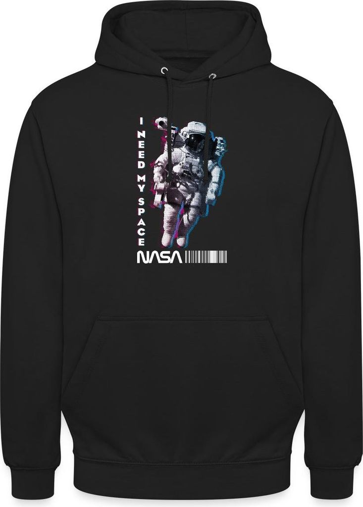 Spreadshirt NASA Astronaut Mit Witzigem Spruch I Need My Space Uni Hoodie, 4XL, Schwarz