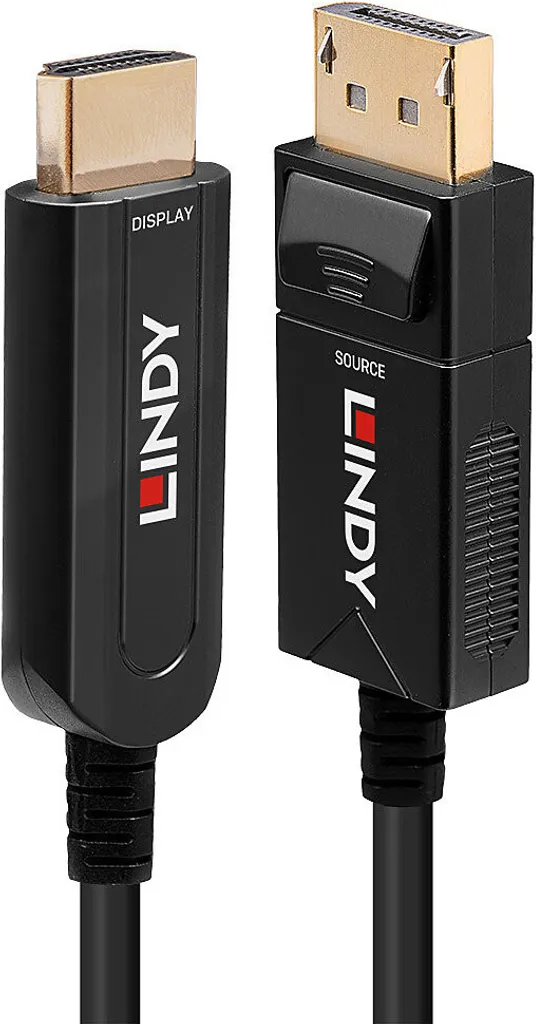 Câble Lindy DP 1.2 vers HDMI 18G AOC de 40m pour Vidéo Haute Définition