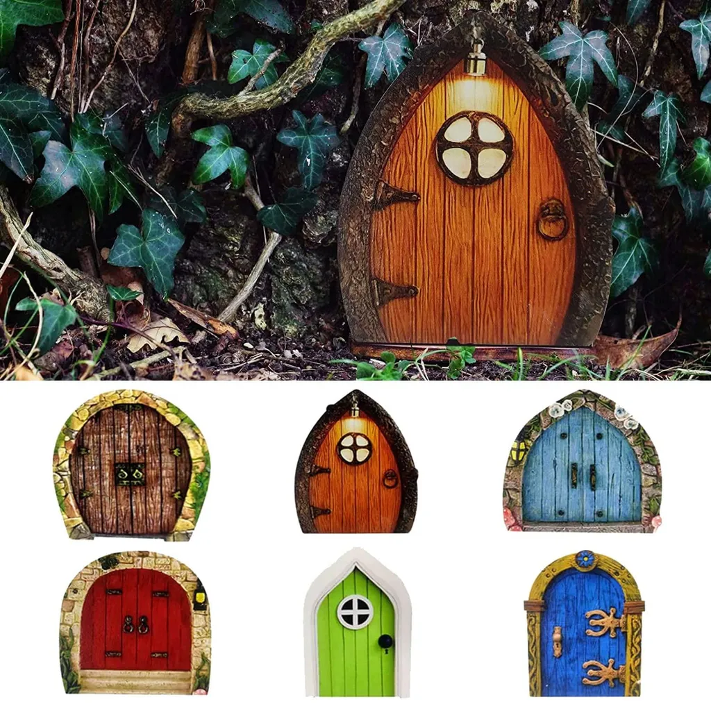 Mini Portes de Nains et Fées Décoration de Jardin Miniature 6 Pièces