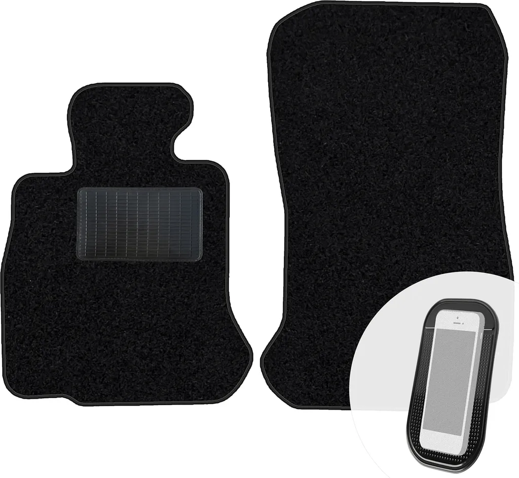 moto-MOLTICO Tappetini anteriori per auto Velours Tappetini per auto neri Set 2 pezzi adatto per BMW Z4 E85 2002-2008