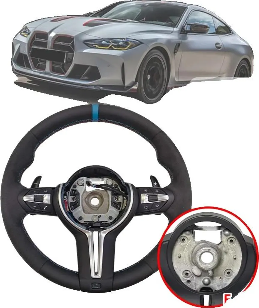 Volant en cuir pour BMW Série 3 E90 upgrade personnalisée sans airbag