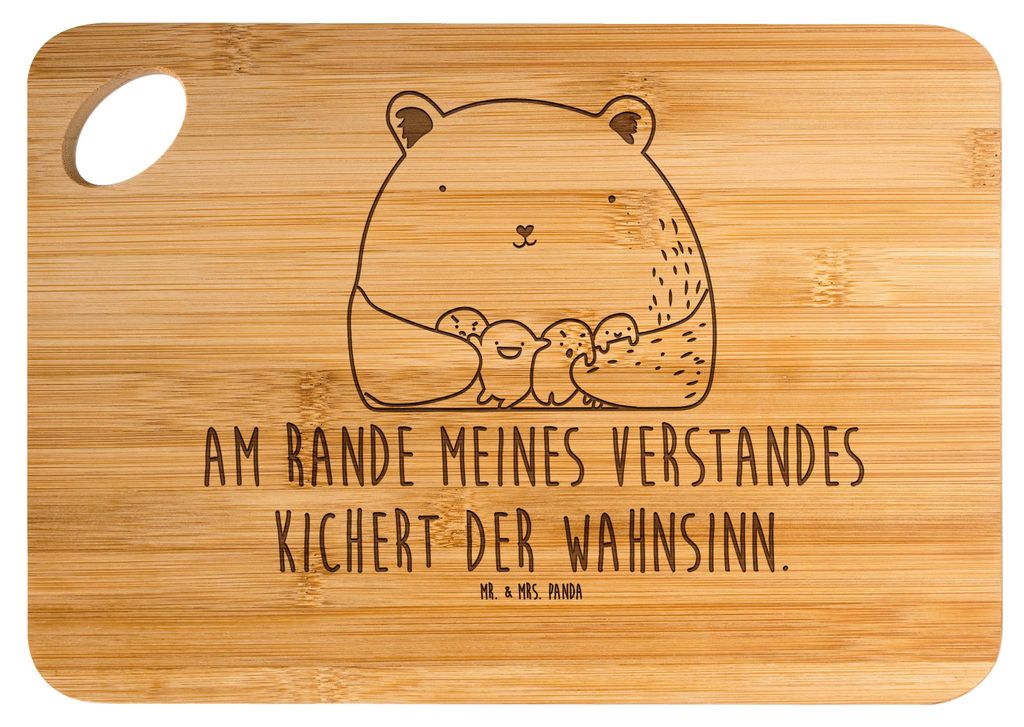 Mr. & Mrs. Panda Schneidebrett Bär Gefühl - Transparent - Geschenk, Holzbrett, Wahnsinn, Durchgedreht, brotzeitbrettchen, Teddy, Verrückt, Hackb...