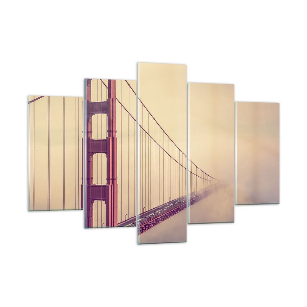 Bilder auf glas - Brücke Autobahn Infrastruktur - 150x100cm - Glasbilder - Wandbilder - Kunstdruck - zum Aufhängen bereit - Wanddekoration aus Gl...