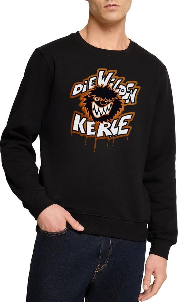 Spreadshirt Die Wilden Kerle Logo Tropfen Graffiti Herren Premium Pullover, XXL, Schwarz