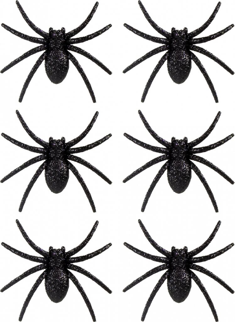 Dekospinnen mit Glitzer 6 St. als Tischdeko