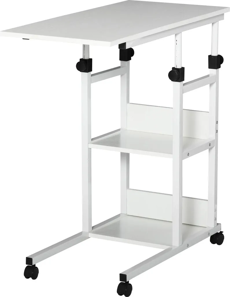 Table d'Appoint Ergonomique en C Blanche - Fini le Mal de Dos au Salon
