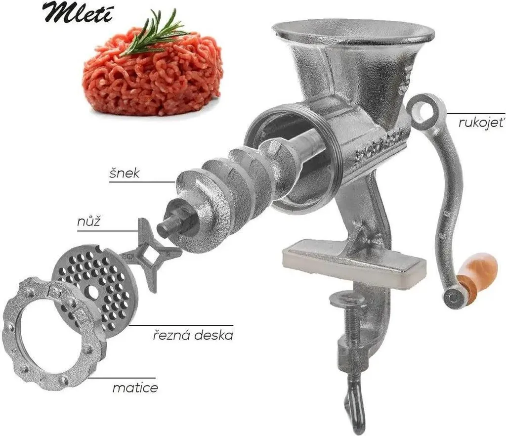 Porkert 8 Tritacarne Professionale Manuale Orion 130219 in Ghisa - 3