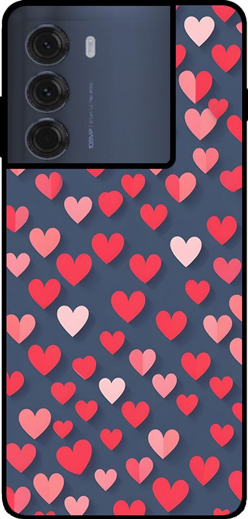 Smartphonica Telefon Fall fit für Motorola Moto G200 5G / Edge S30 mit rosa und roten Herzen Impressum - TPU Backcover Fall mit rosa und roten Her...