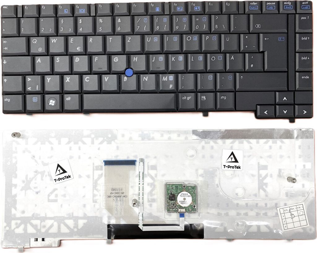 DEUTSCHE - Schwarz + Mausstick Tastatur Kompatibel für 002-06806L-A01 54CH0025