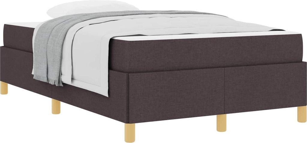 Bettrahmen mit Matratze Dunkelbraun 120 x 190 cm Stoff