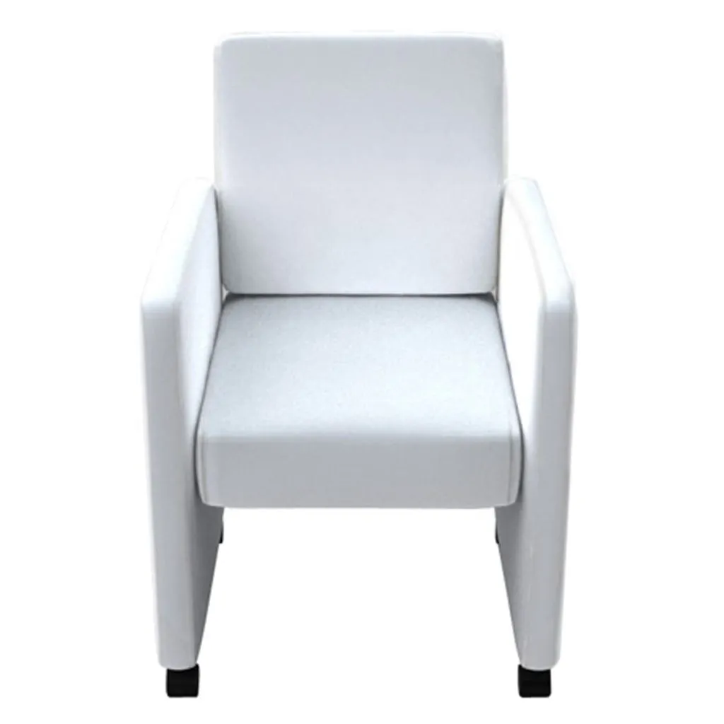 Chaise de salle à manger blanche lot de 4 en cuir synthétique chic