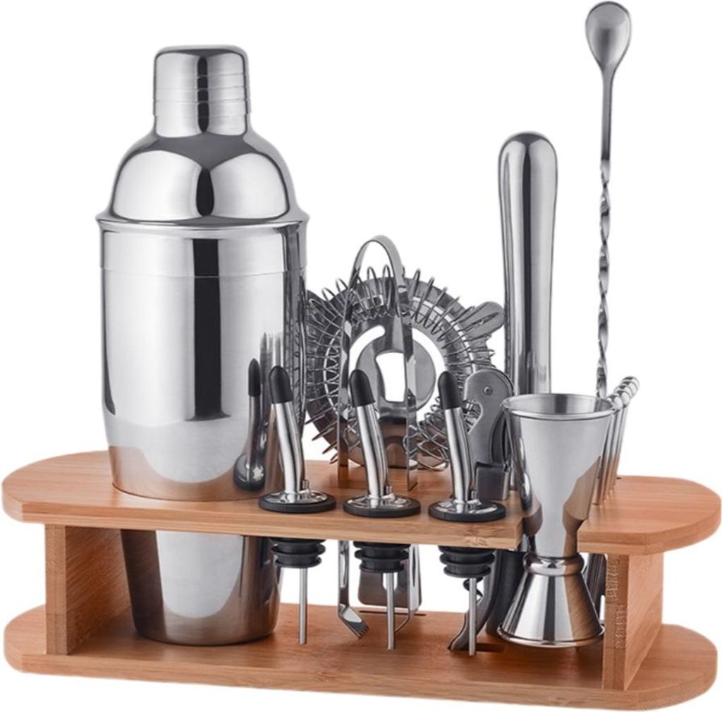 Professionelles Cocktail Shaker Set, Edelstahl, vielseitig, lebensmittelecht, auslaufsicher, Komplettset