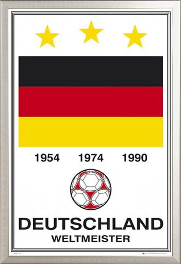 Poster Foot Allemagne Championne du Monde et Cadre Shinsuke Maxi Argent