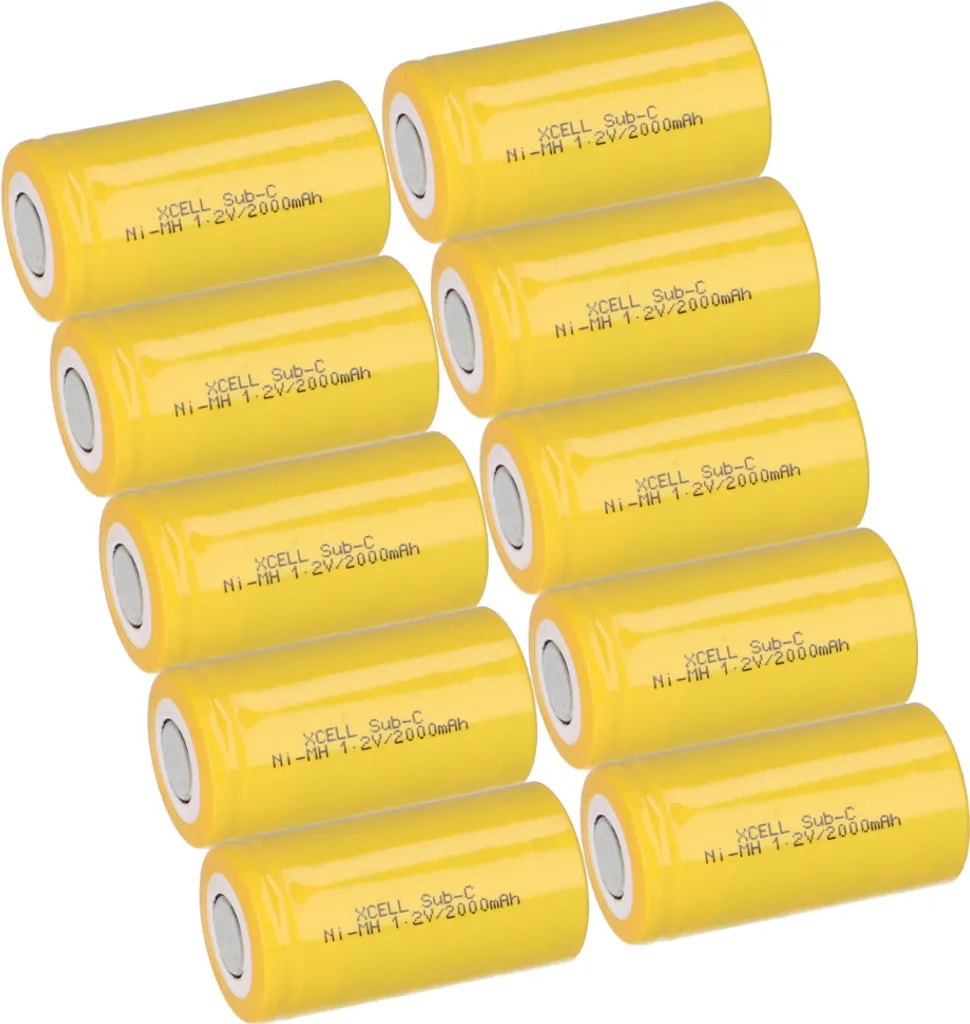 10 Piles Sub-C 1.2V 2000mAh pour Outillage Sans Fil et Travaux
