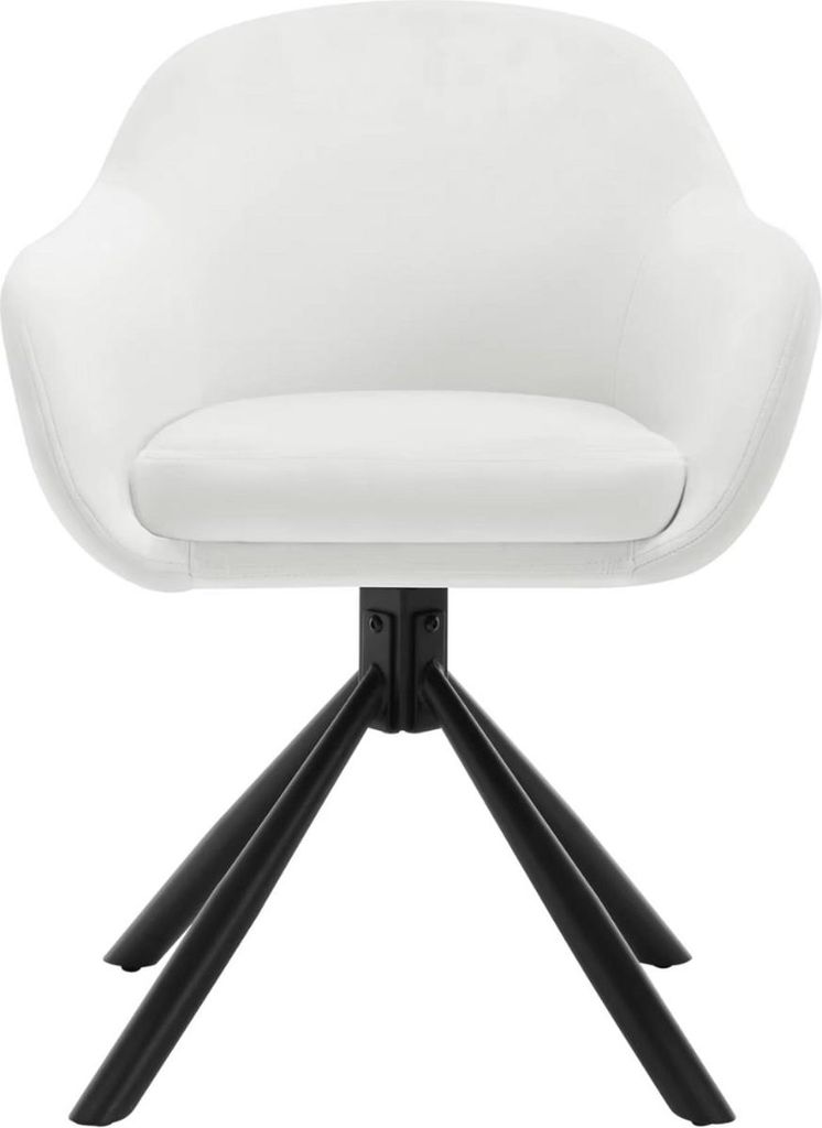 Esszimmerstühle Supria – Set aus 2 Drehbare Esszimmerstühle – Creme – Mit Armlehnen – Küche & Esszimmer