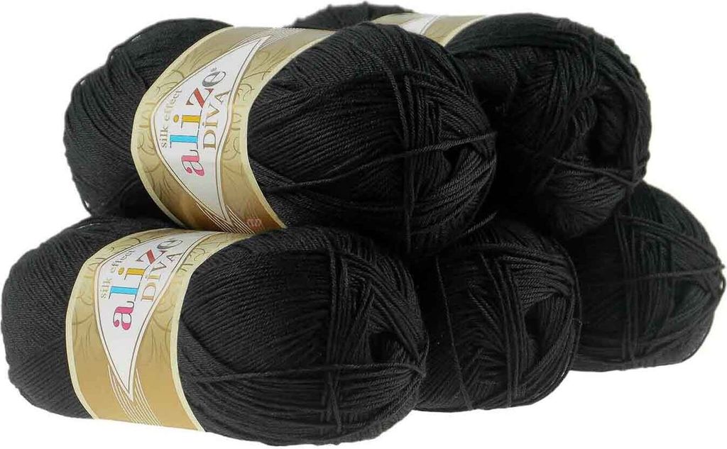 5 x 100g Strickgarn ALIZE DIVA - Häkelgarn Wolle Sommer Produktbild 