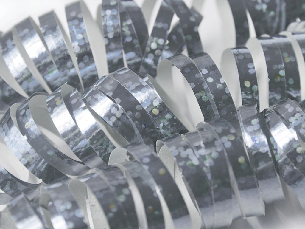 PartyDeco Holografische Serpentinen, silber, 3,8m, Silber, Produktbild 